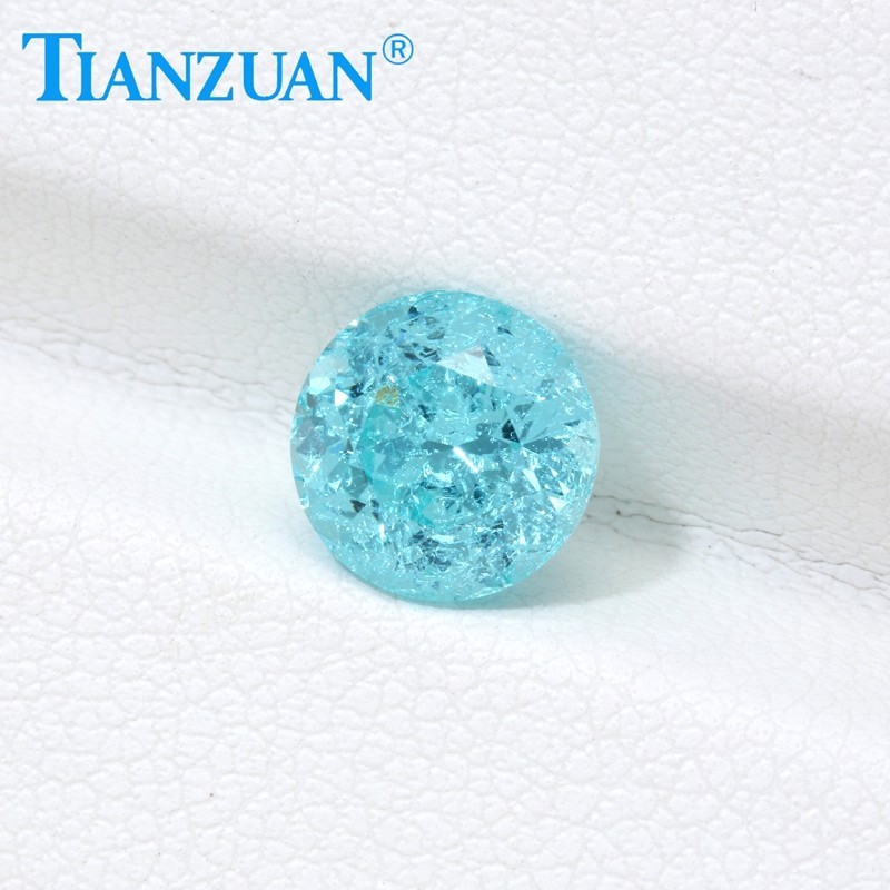 Synthetic YAG Round Shape Neon Blue Color with inclusions loose Gemstones