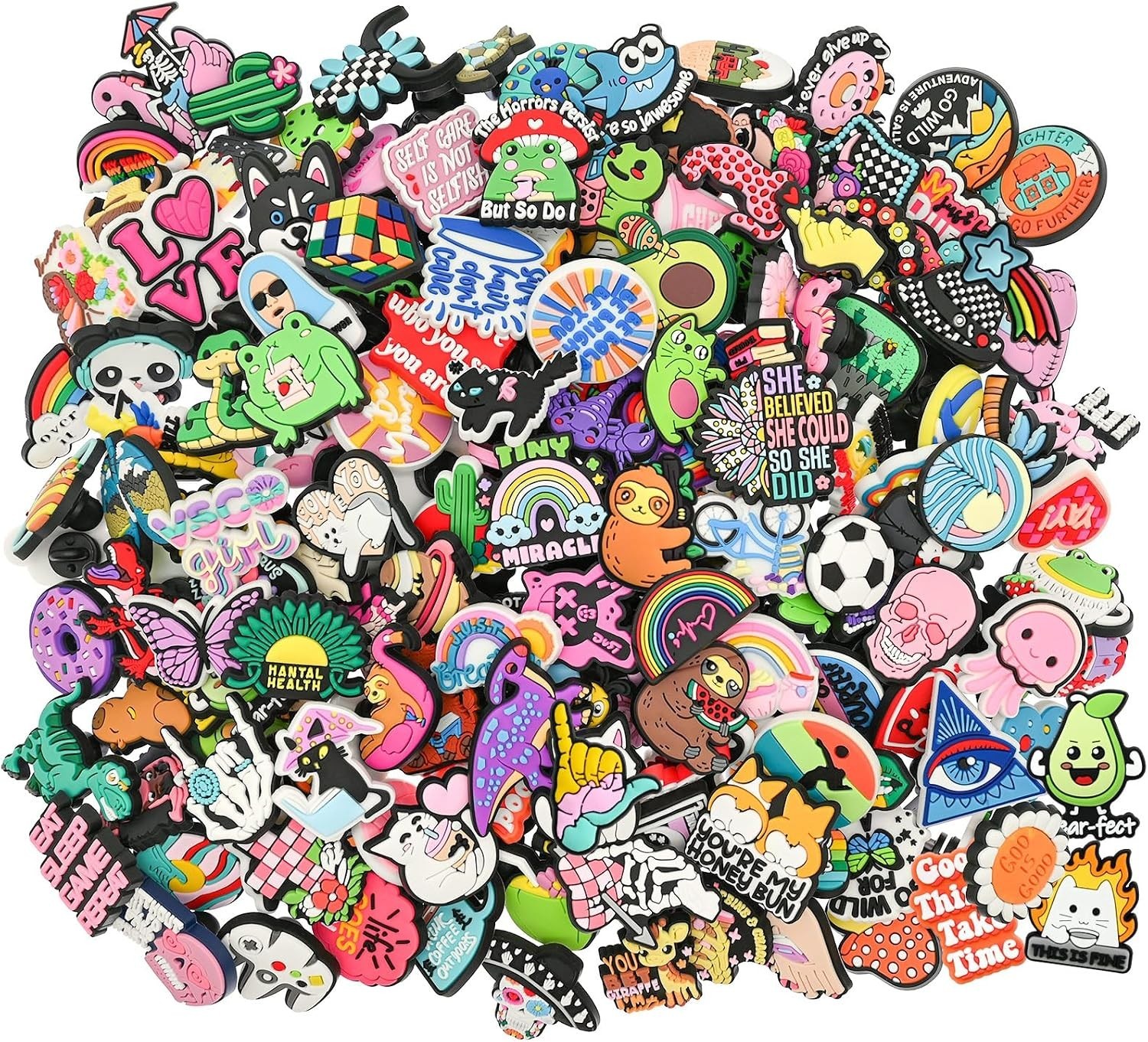 200 PCS Cute Pins Bulk, Funny Backpack Pin Aesthetic Lapel Pin Set Brooch Pin…