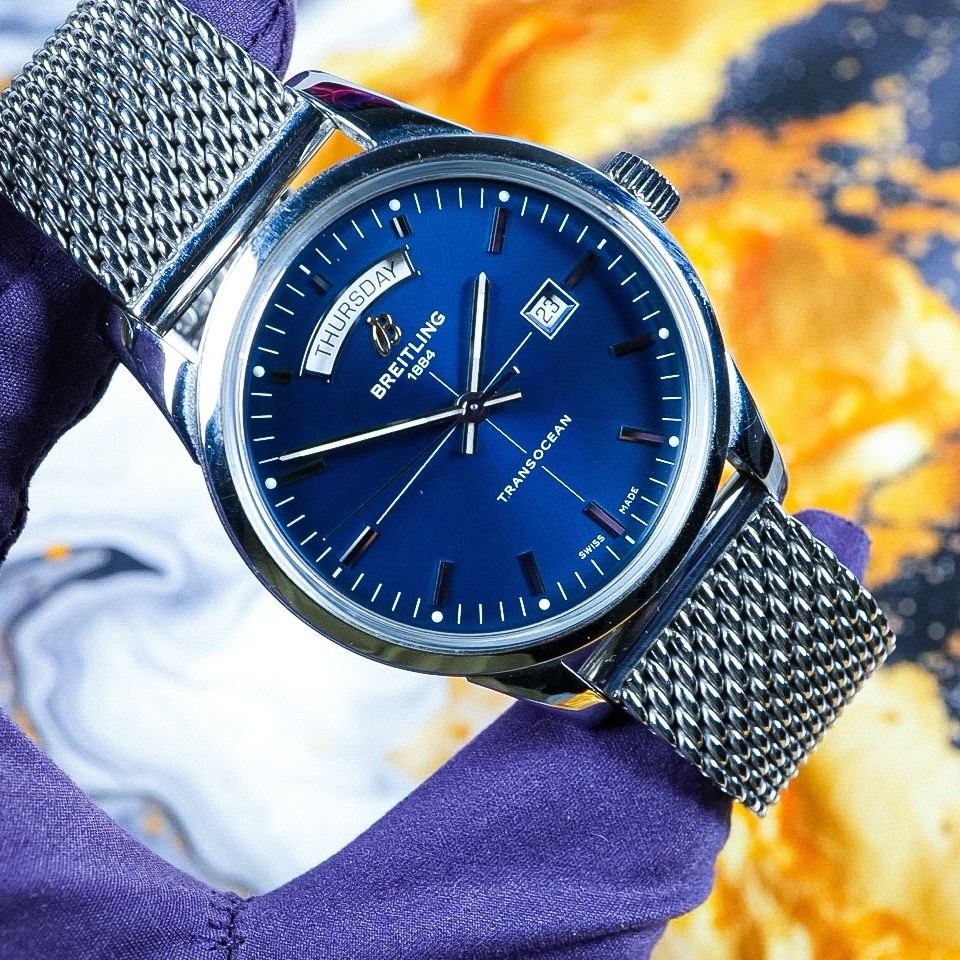 Breitling Transocean Day-Date Blue Dial Limited Edition Box & Papers A453106N