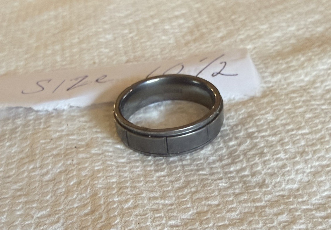 Triton Men’s Size 10.5 Classic Ornate Gunmetal Tungsten Carbide Band Ring