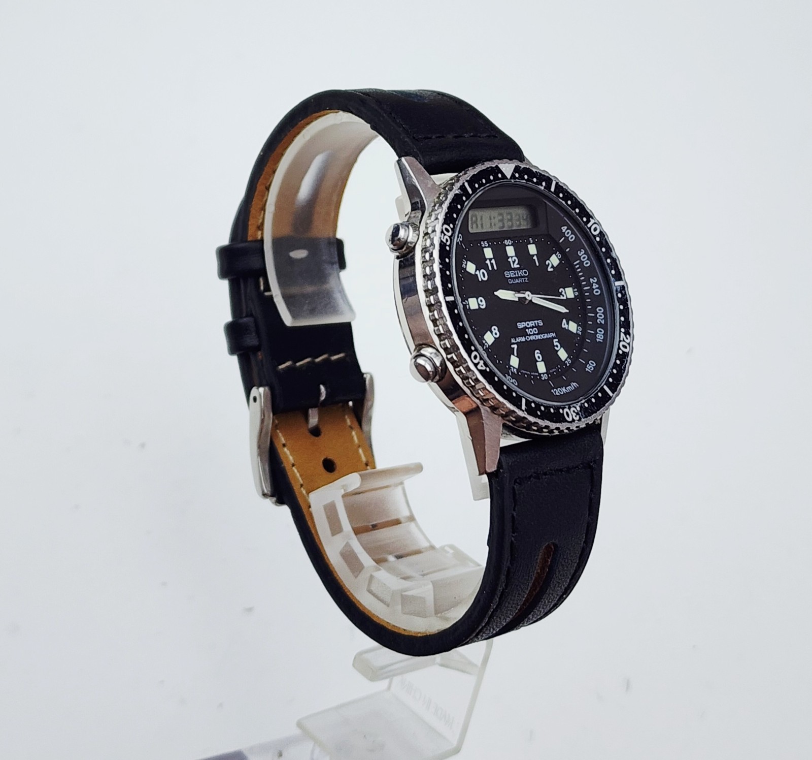 Men Vintage 1983 ANALOG-DIGITAL Watch SEIKO “Baby Arnie” H556-5029. Alarm. Chron