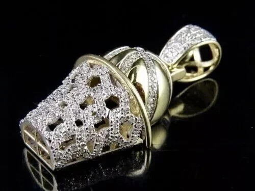 2Ct Round Cut Real Moissanite Basketball Party Pendant 14k Yellow Gold Plated