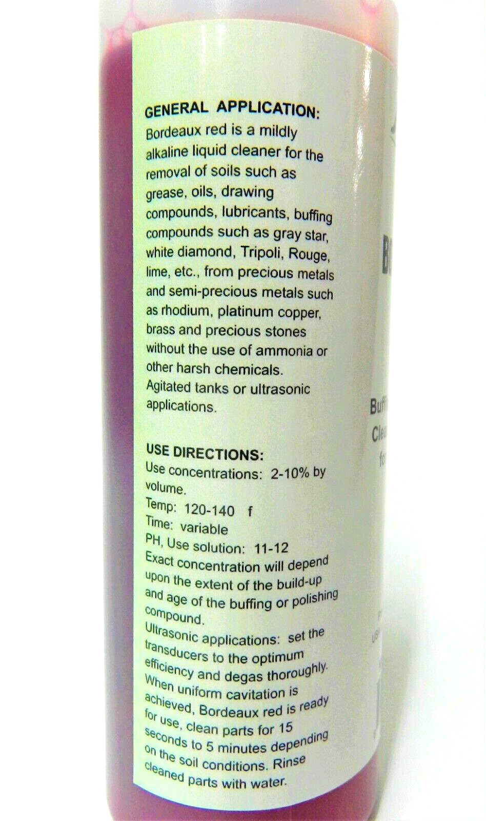 Ultrasonic Solution Cleaner JTS Bordeaux Red Jewelry Cleaning Parts Concentrate