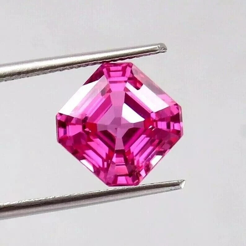 11.70 Ct+ Natural Flawless Pink Sapphire Asscher Cut Loose Certified Gemstone