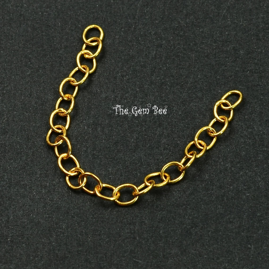 2.5mmx3.2mm 18k Solid Yellow Gold Simple Oval Cable Chain Extender 2 INCH Length