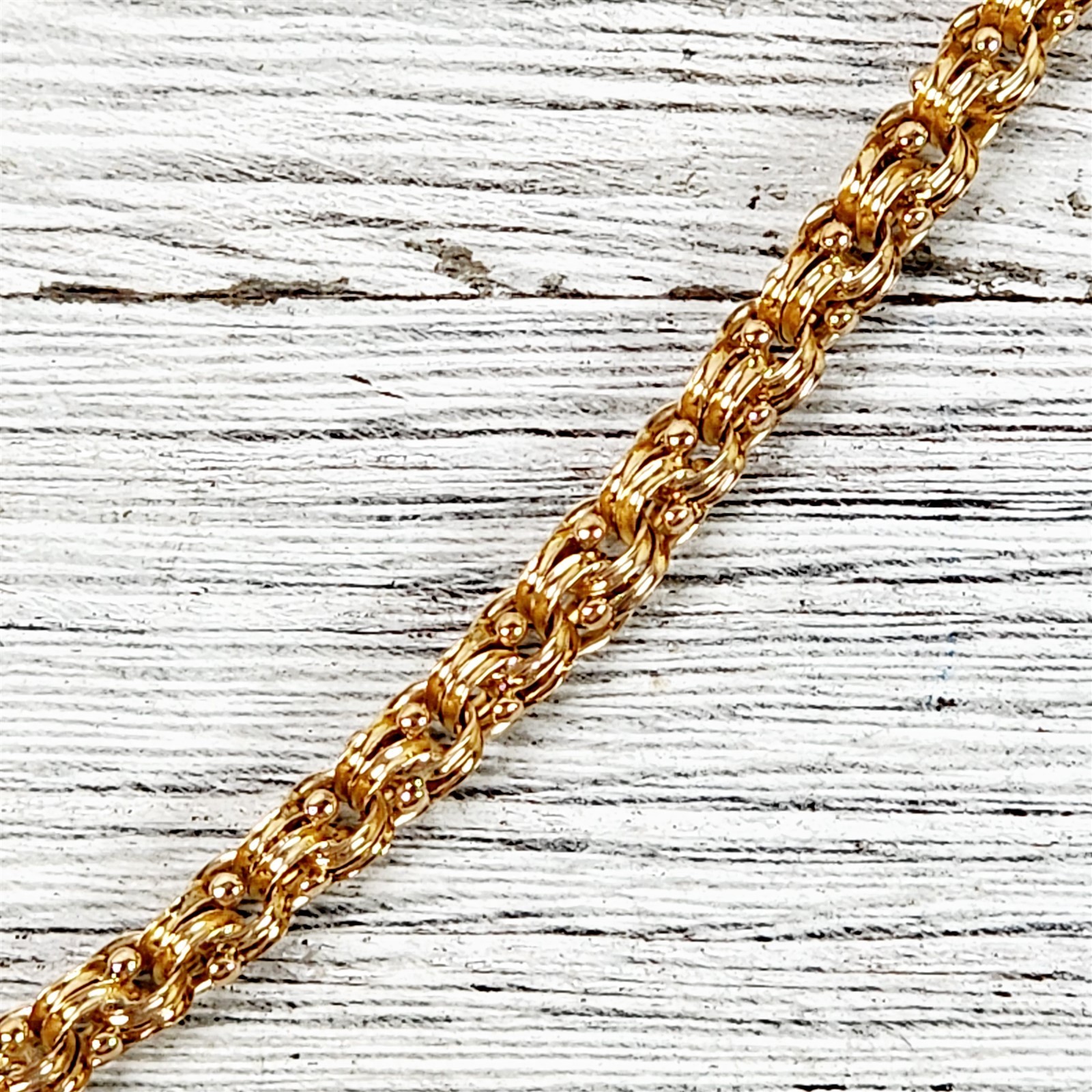 Victorian Belcher Chain 14K Yellow Gold Chain Link Bracelet 6.75″ Stack Staple