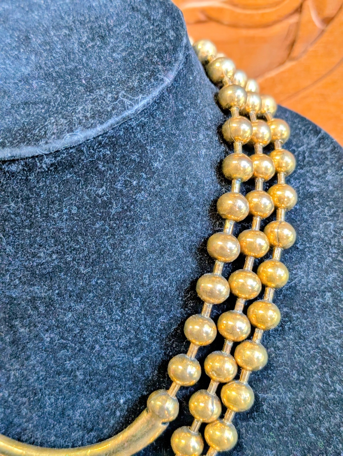 MCM Brass 3 Strand Necklace