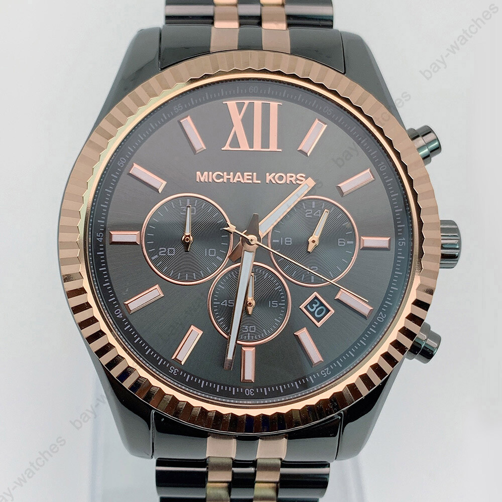 New Michael Kors MK8561 Lexington Chronograph Two-Tone Grey Quartz Men’s Watch