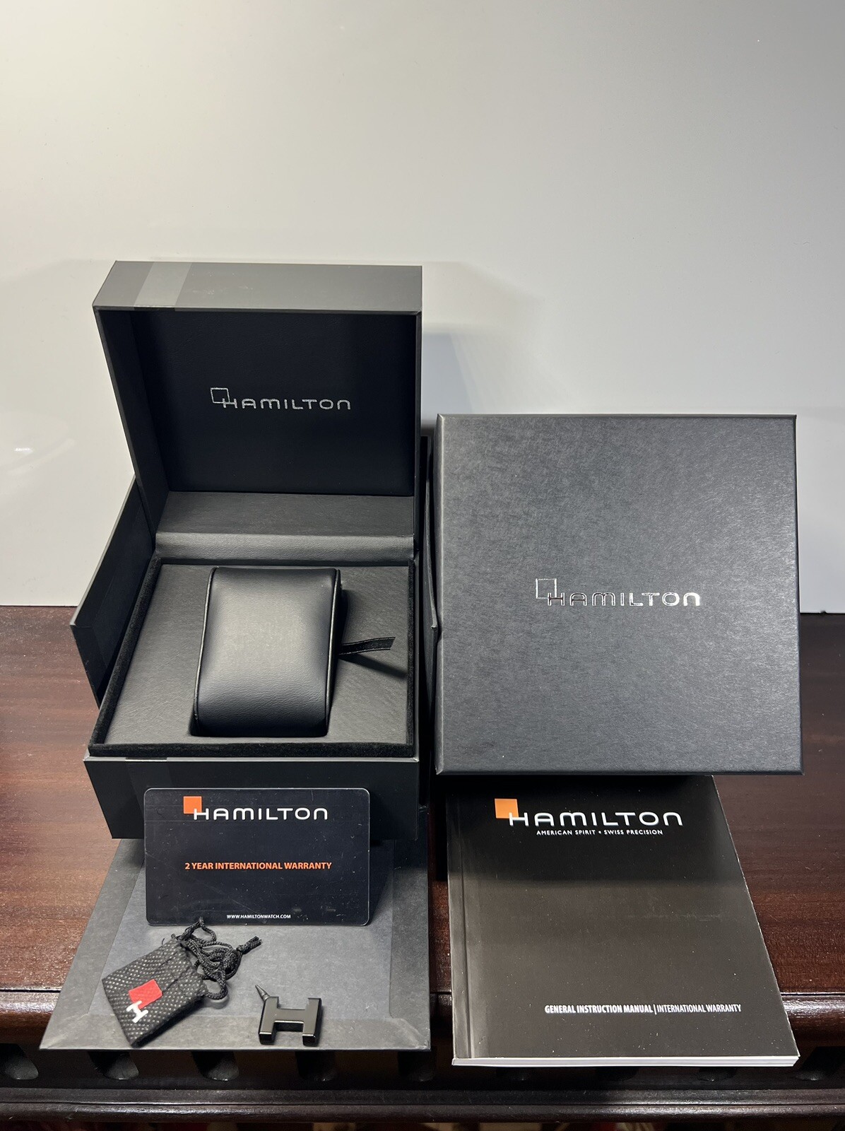 HAMILTON Empty Watch Display Box Set Completed with User Manual & Warranty Card