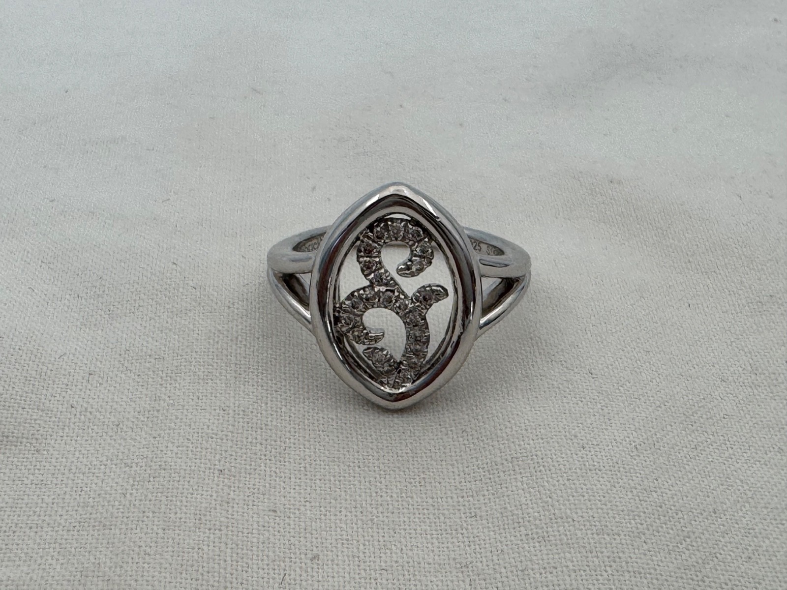 Beautiful Size 6.5 Gabriel & Co. Designer Sterling Silver Fashion Ring XL-10