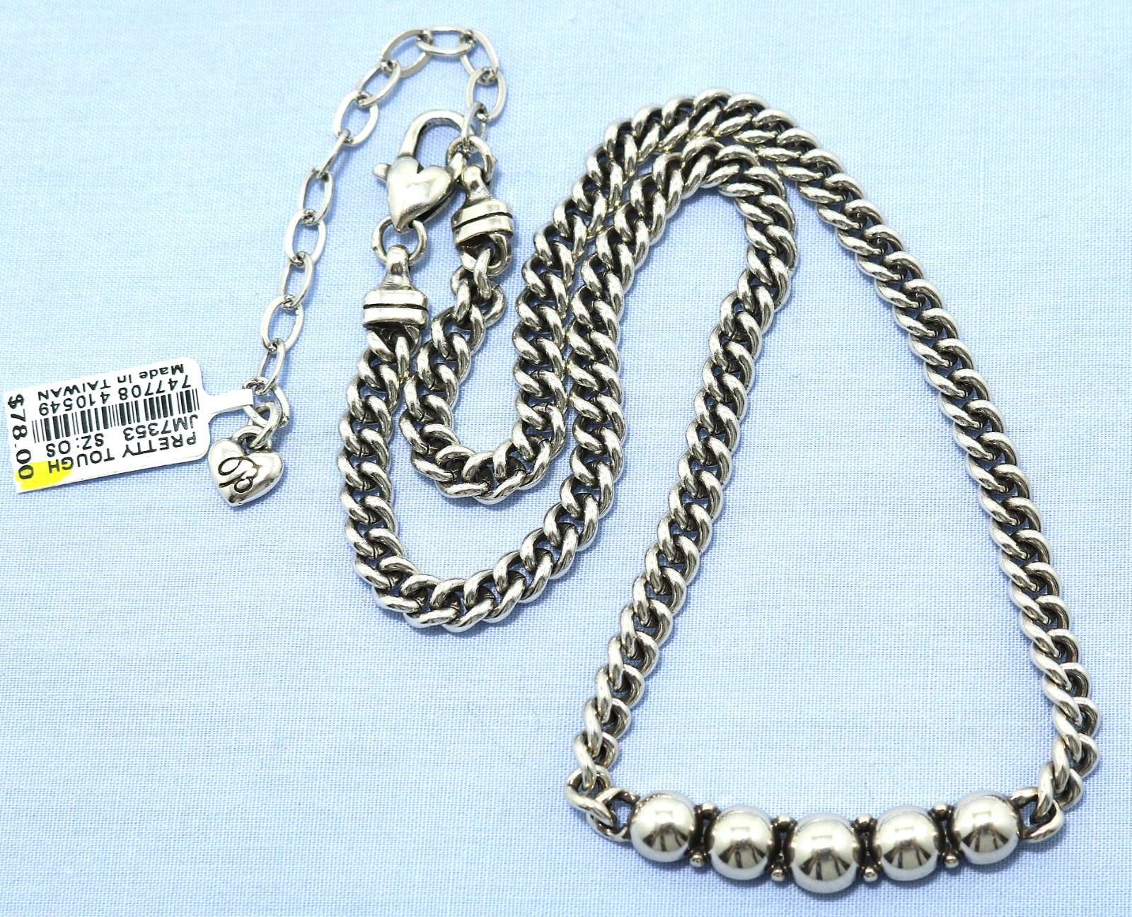 Brighton PRETTY TOUGH NWT $78 Silver Beaded Collar Necklace