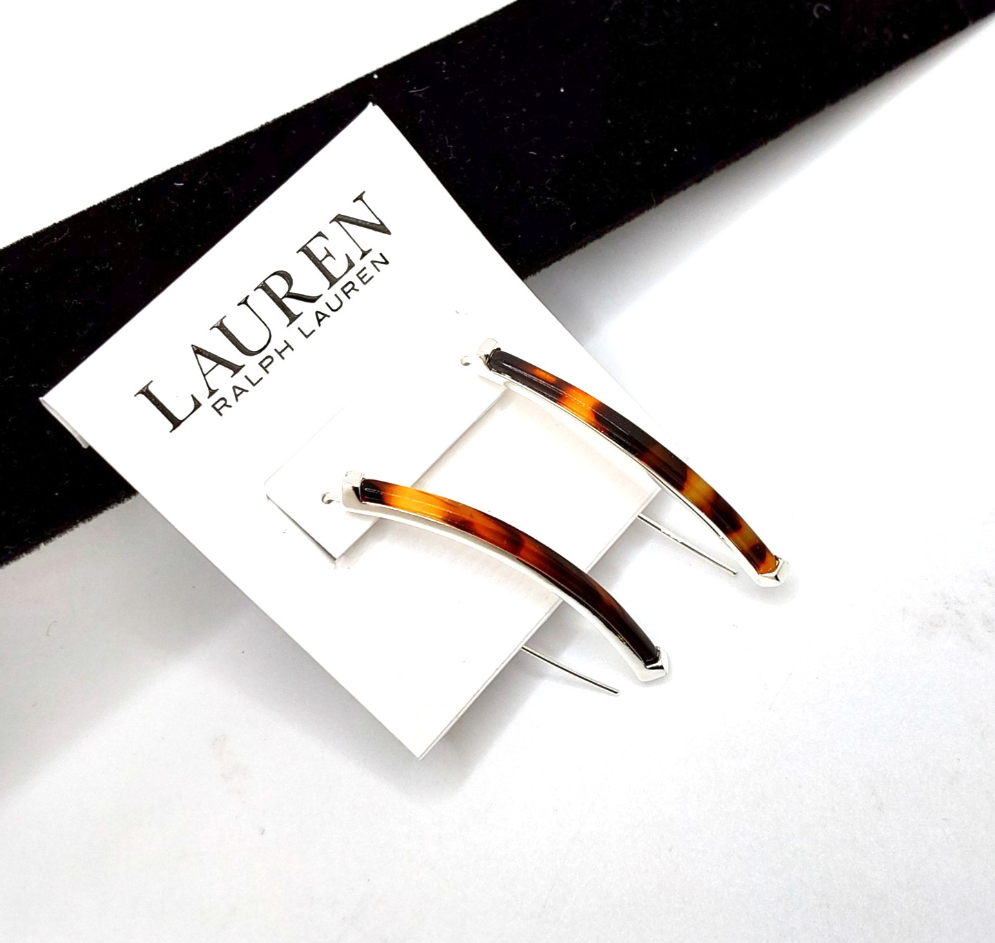 Ralph Lauren Gold Tone Tortoise Threader Earrings