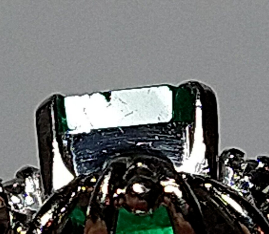 Solid platinum 0.84 carat natural emerald diamond ring 4.60 grams pt900 READ