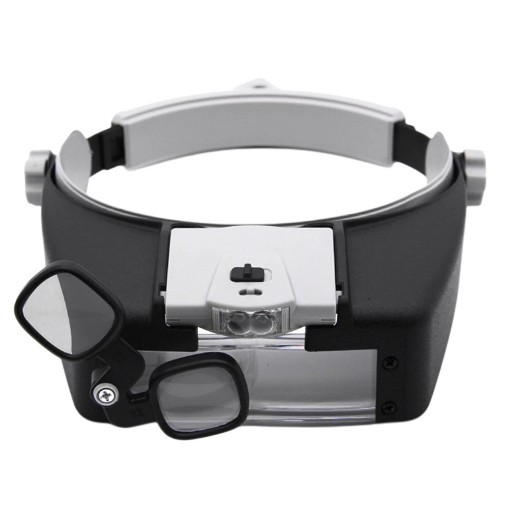 Jewelers Head Headband Magnifier LED Illuminated Visor Magnifying Glasses Loupe