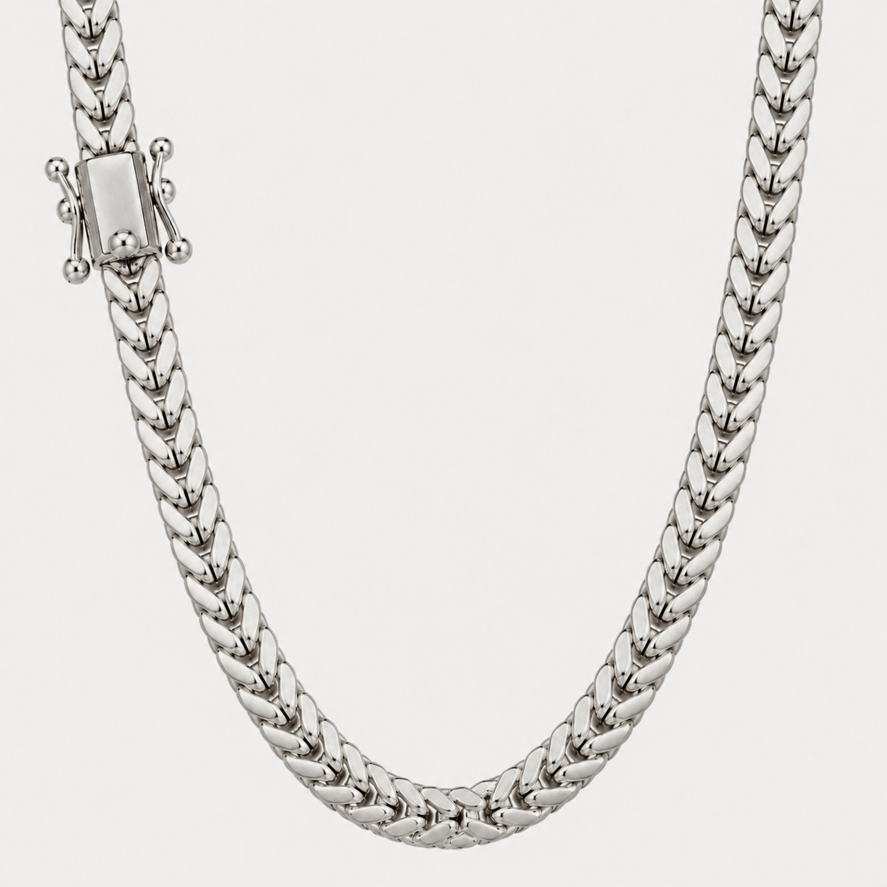 8mm Box Franco Chain Necklace – Solid 925 Sterling Silver Or Oxidized Rhodium
