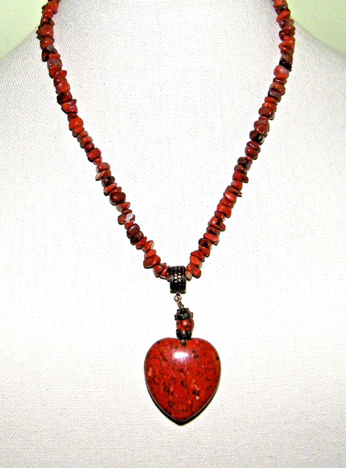 Mine Finds by Jay King DTR Red Jasper Heart Pendant Necklace
