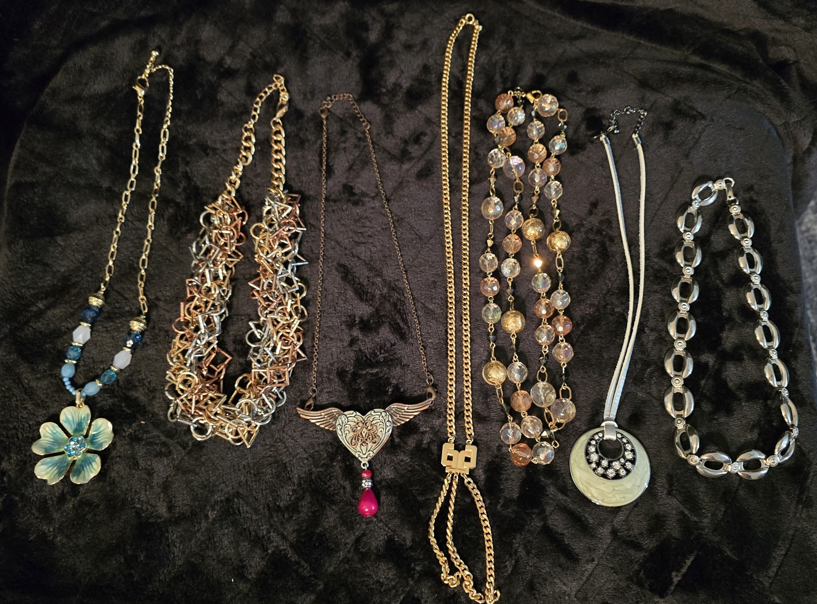 Vtg. Statement Chunky Necklaces Lot Of 7 Some Signed Alexa’s Angels, Marino