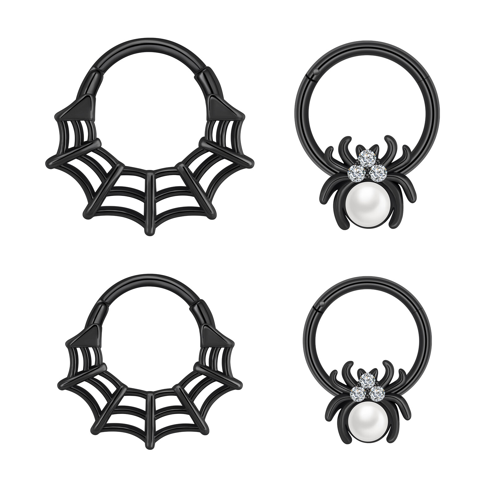 16G Septum Nose Ring Hinged Daith Hoop Earring Surgical Steel Septum Clicker 1PC