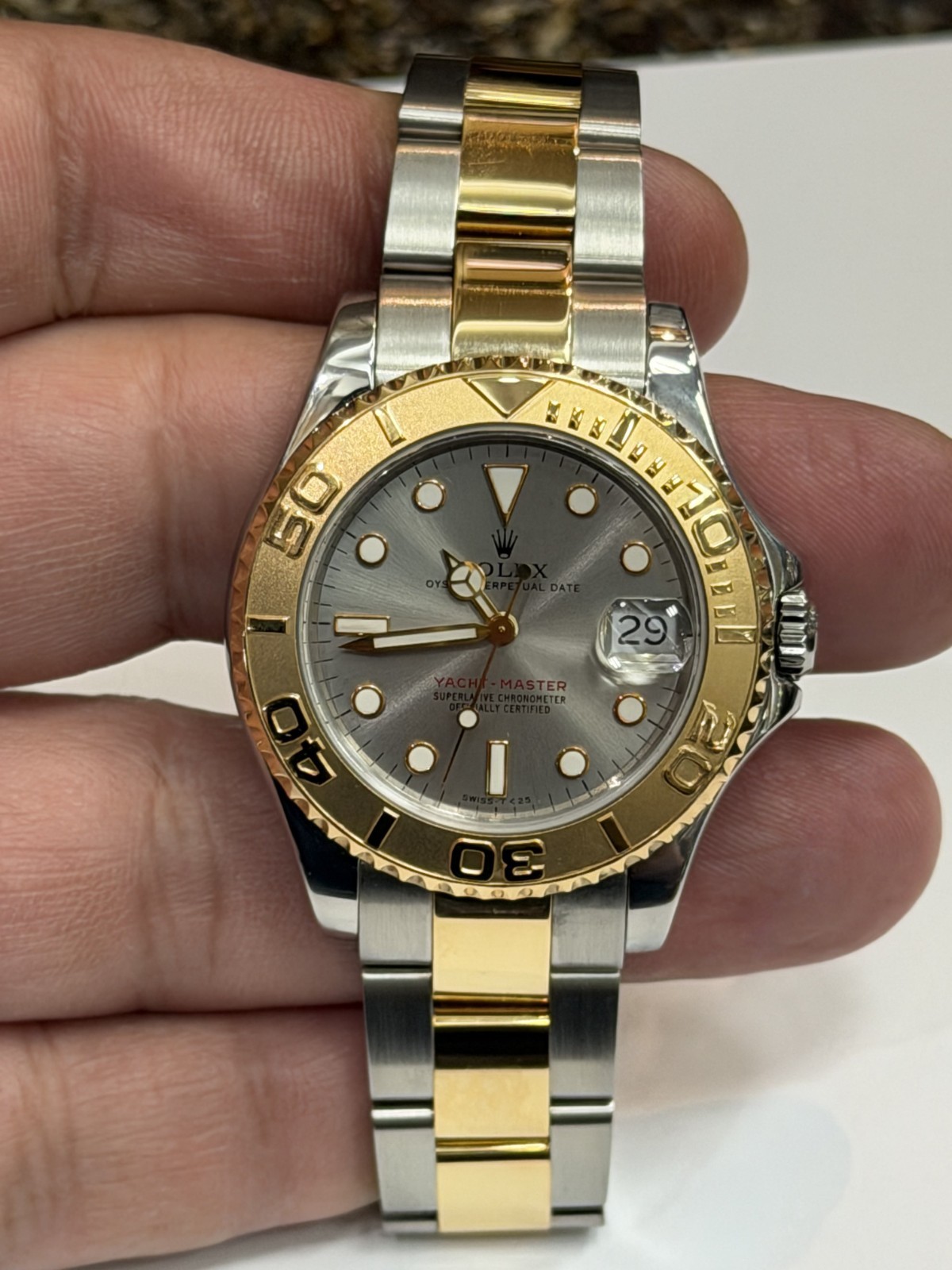 ROLEX YACHT – MASTER 68623 1997 TWO TONE 18 KARAT & STAINLESS STEEL WATCH 35MM