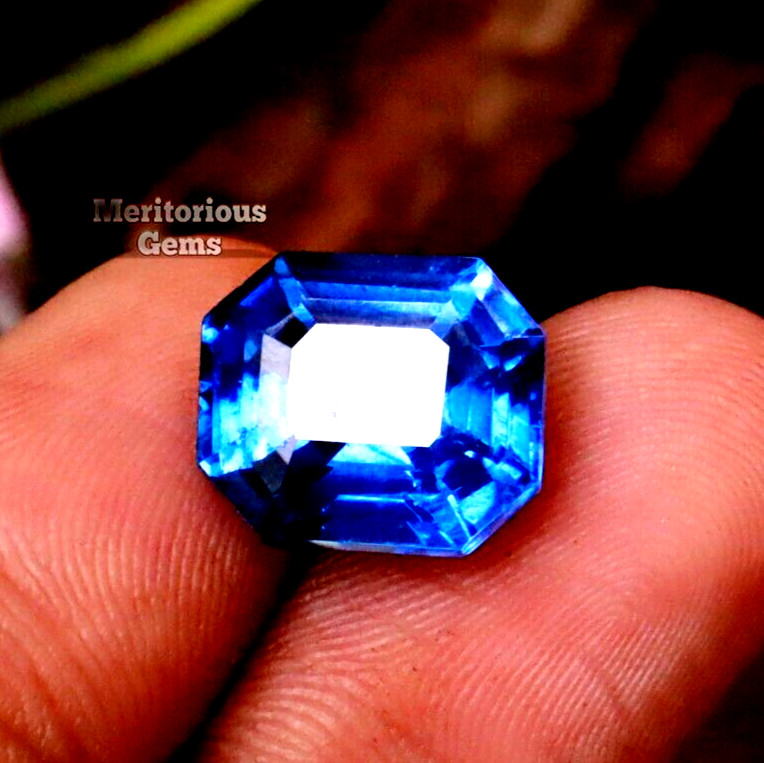 Beautiful Loose Gemstone Natural Blue Sapphire Certified Radiant Cut 7 to 9 ct