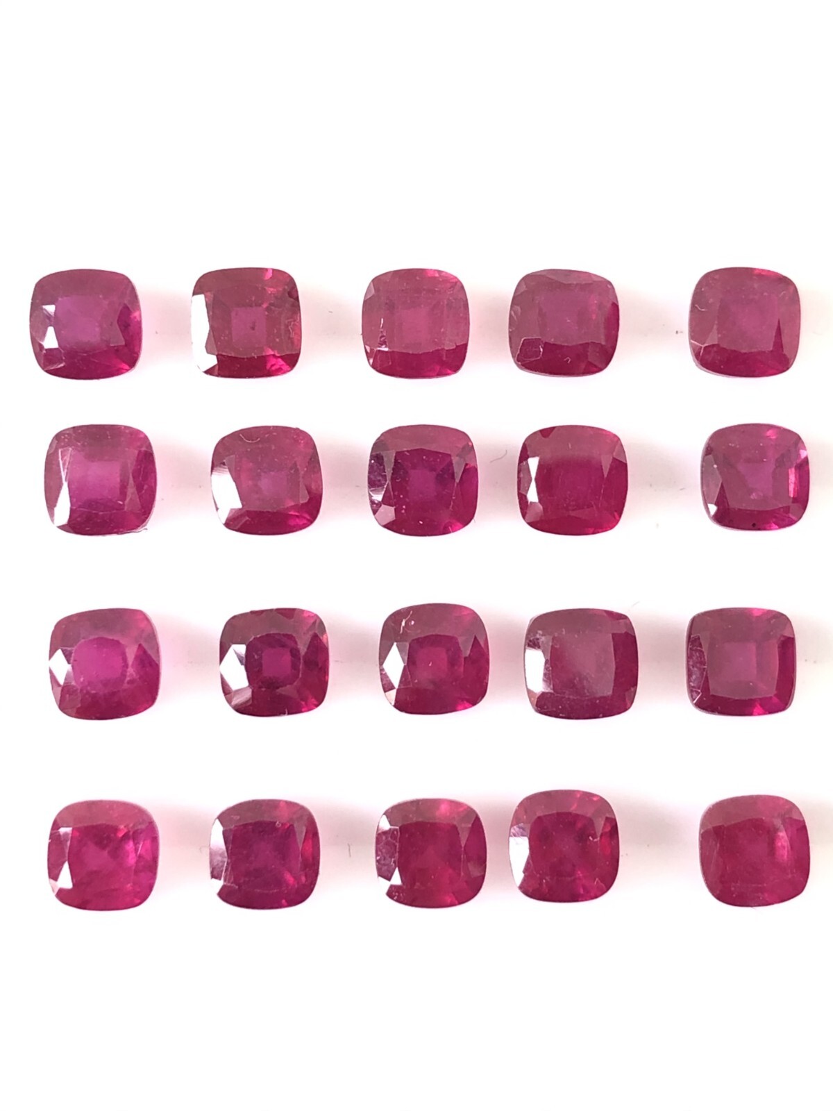 Ruby Square Cushion Cut Size 3mm, 4mm, 5mm, 6mm, 7mm, 8mm, 9mm, 10mm,11mm & 12mm