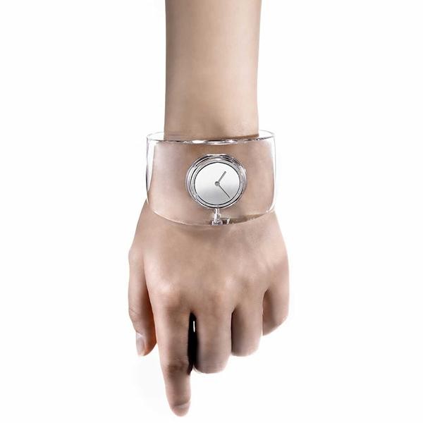 Issey Miyake O-Bold NYAS001 Clear Bangle Wrist Watch Unisex Transparent New Box