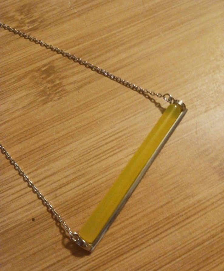 NEW French Connection Silver & Yellow Horizontal Bar Necklace