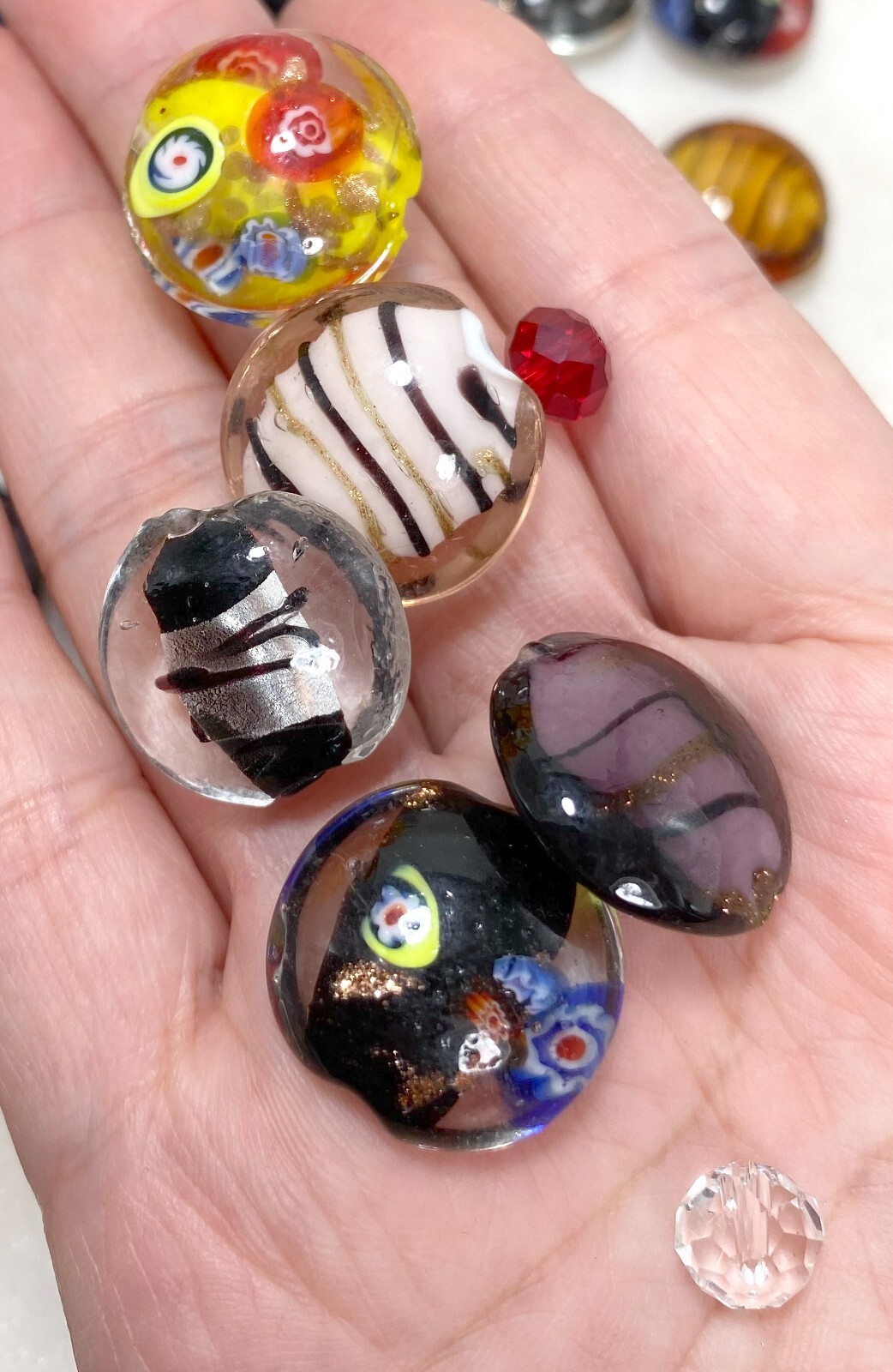 Lampwork Beads Bulk Round Roundelle Crystal Beads Beads for Jewelry Making 1 lb