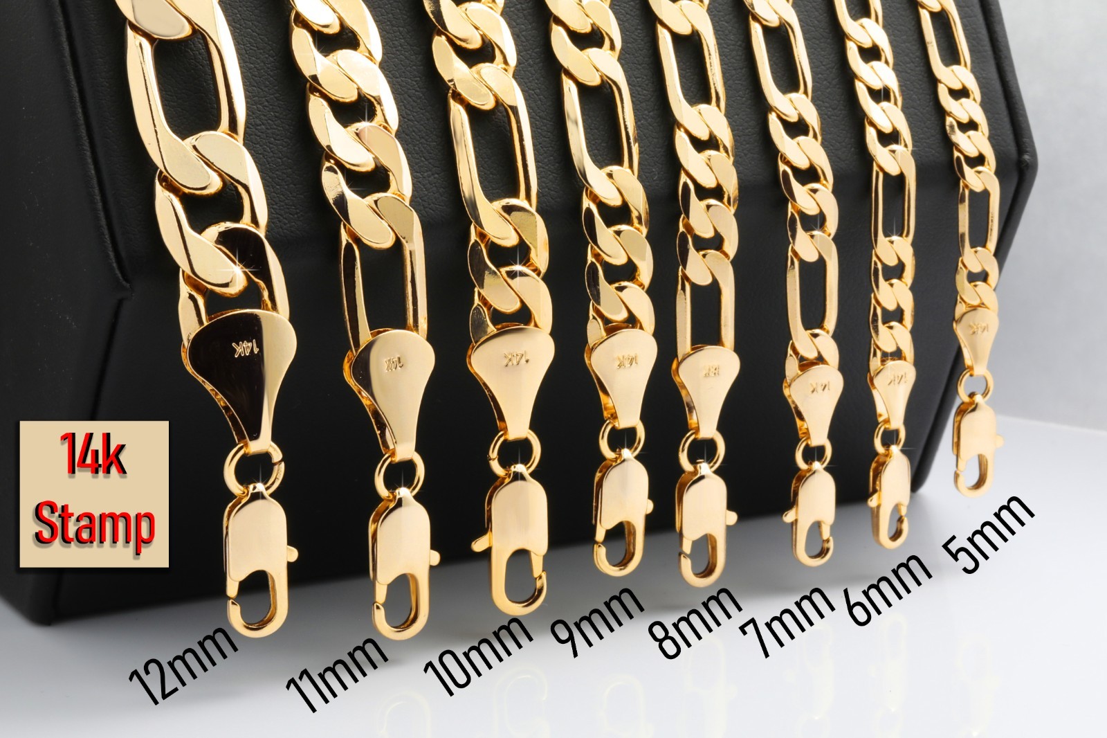 Italy Figaro Chain Link 14K Gold Plated 8mm 24″ Hip Hop Fashion For Men’ & Women