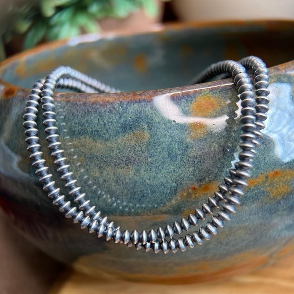 Navajo Handmade Sterling Silver Saucer Pearl Necklace – Multiple Lengths