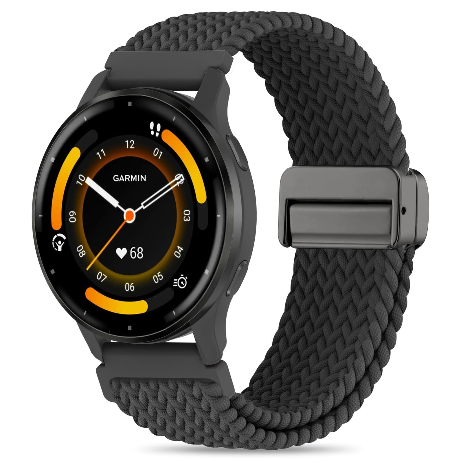 18mm Magnetic Braided Nylon Band Compatible with Garmin Venu 3S/Venu 4 41mm/Venu