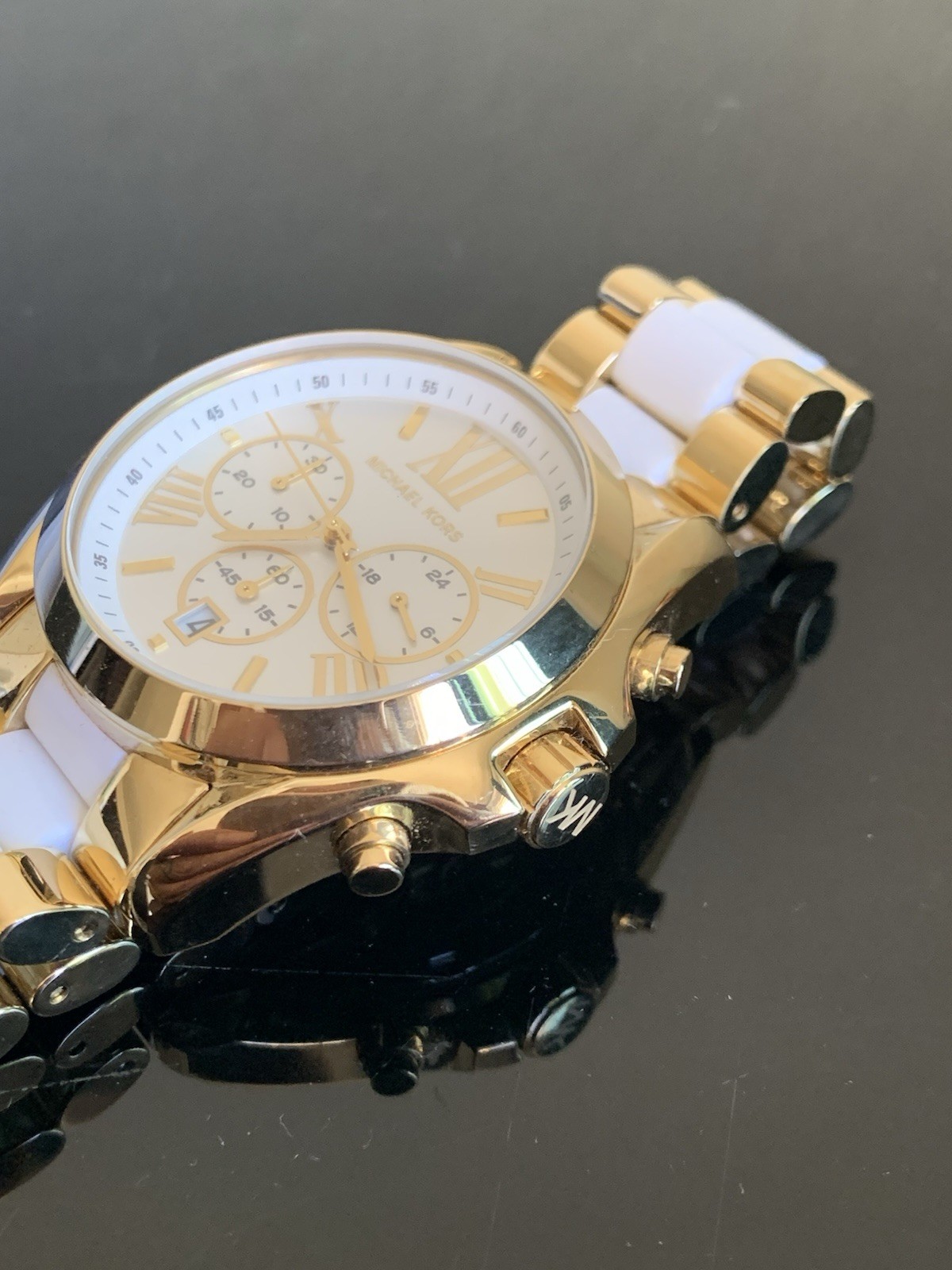 Michael Kors MK5743 Bradshaw Chronograph White Dial Two-tone Women’s Watch