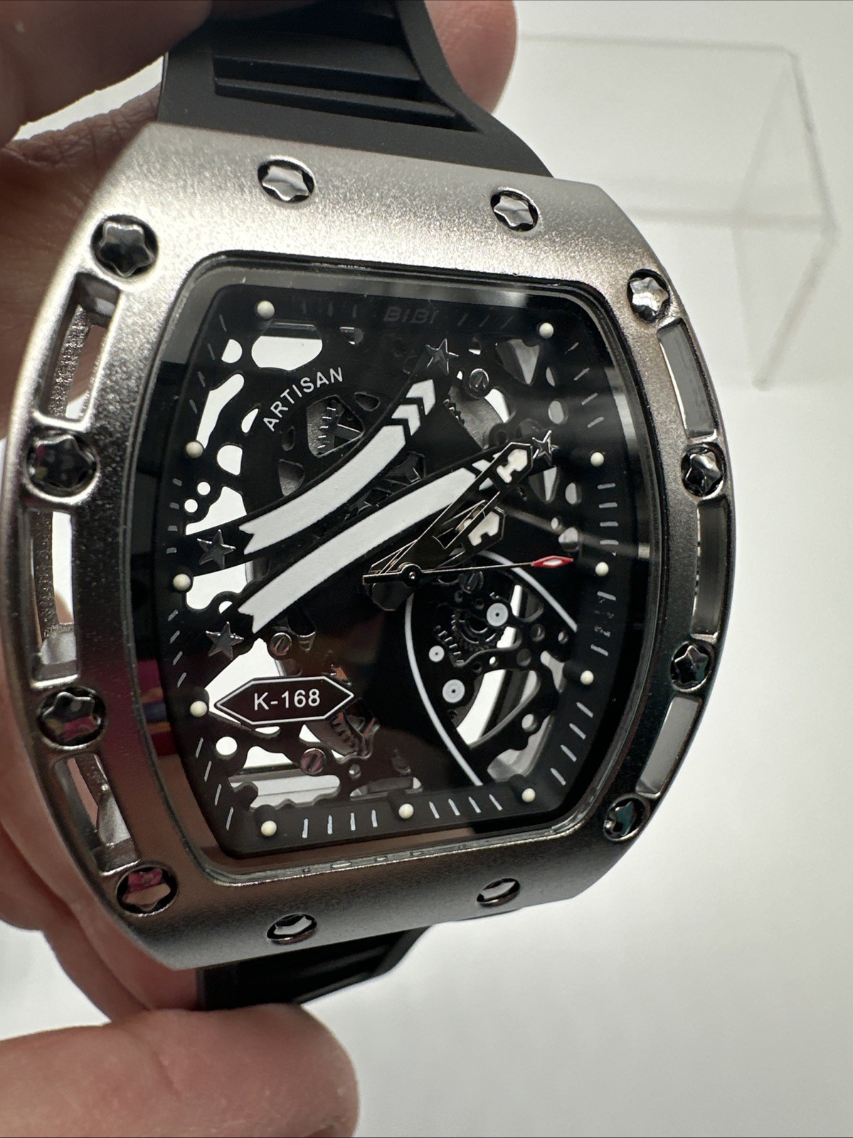 BIBI Skeleton Dial, Men’s Luxury Fashion Watch, Silicone Strap, 50MM, B0053