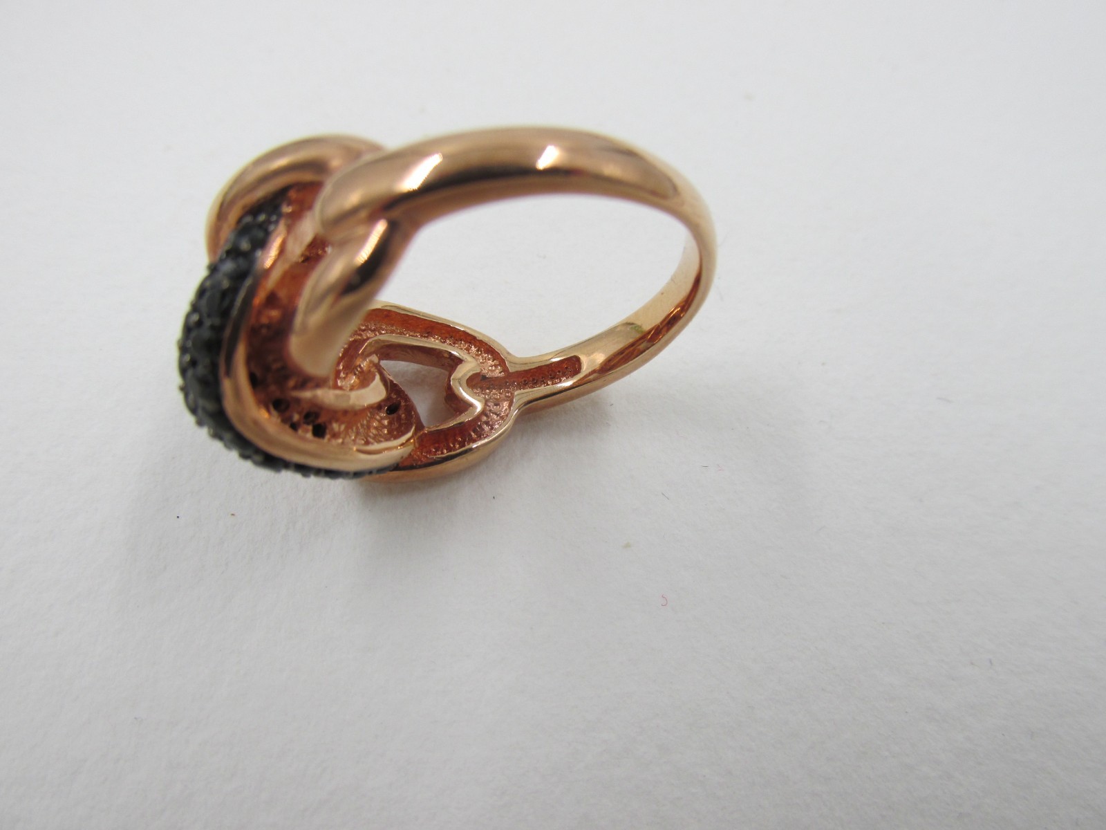Signed Milor Italy Bronze Black Spinel Gemstone Ring Size 8 Unique Design
