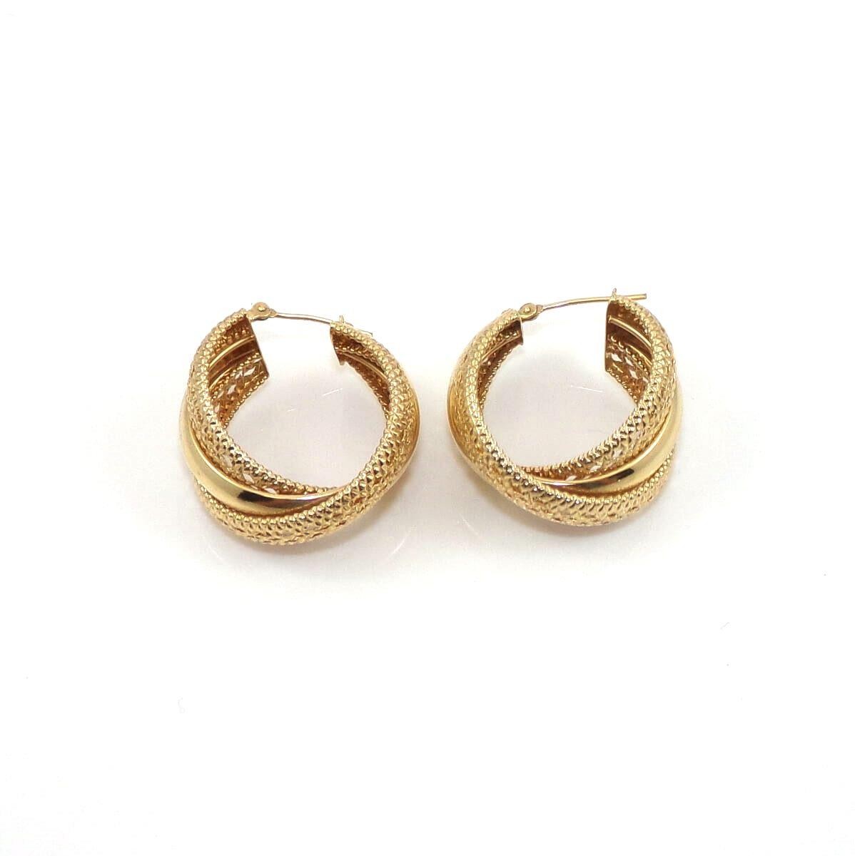 Michael Anthony 14K Yellow Gold Large Crossover Hoop Earrings