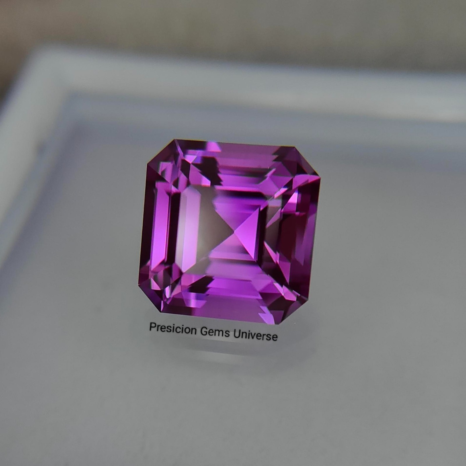 6.20 Ct Precision Cut Lab Bi Color Sapphire, Lab Created Purple Sapphire Gems