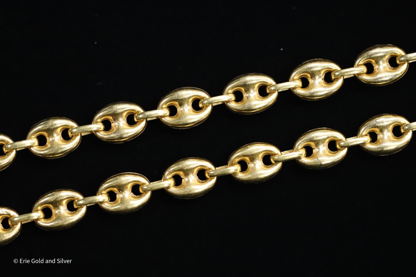 9.2mm Puffed Gucci Link 24″ 18K Yellow Gold Chain 47.80 Grams – HEAVY!