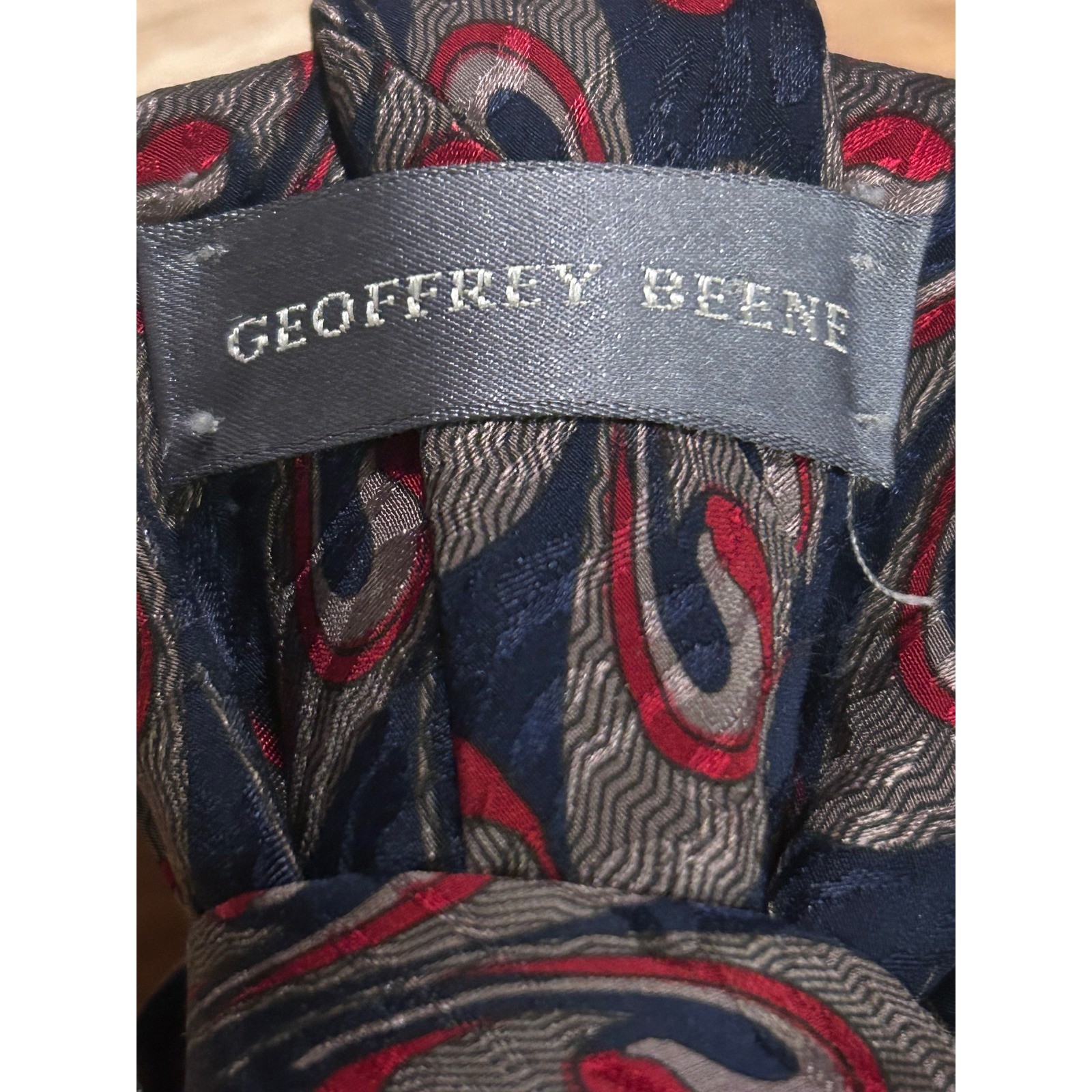 Geoffrey Beene Upcycled Paisley Tie Necklace Set Pearl Earrings & Bracelets