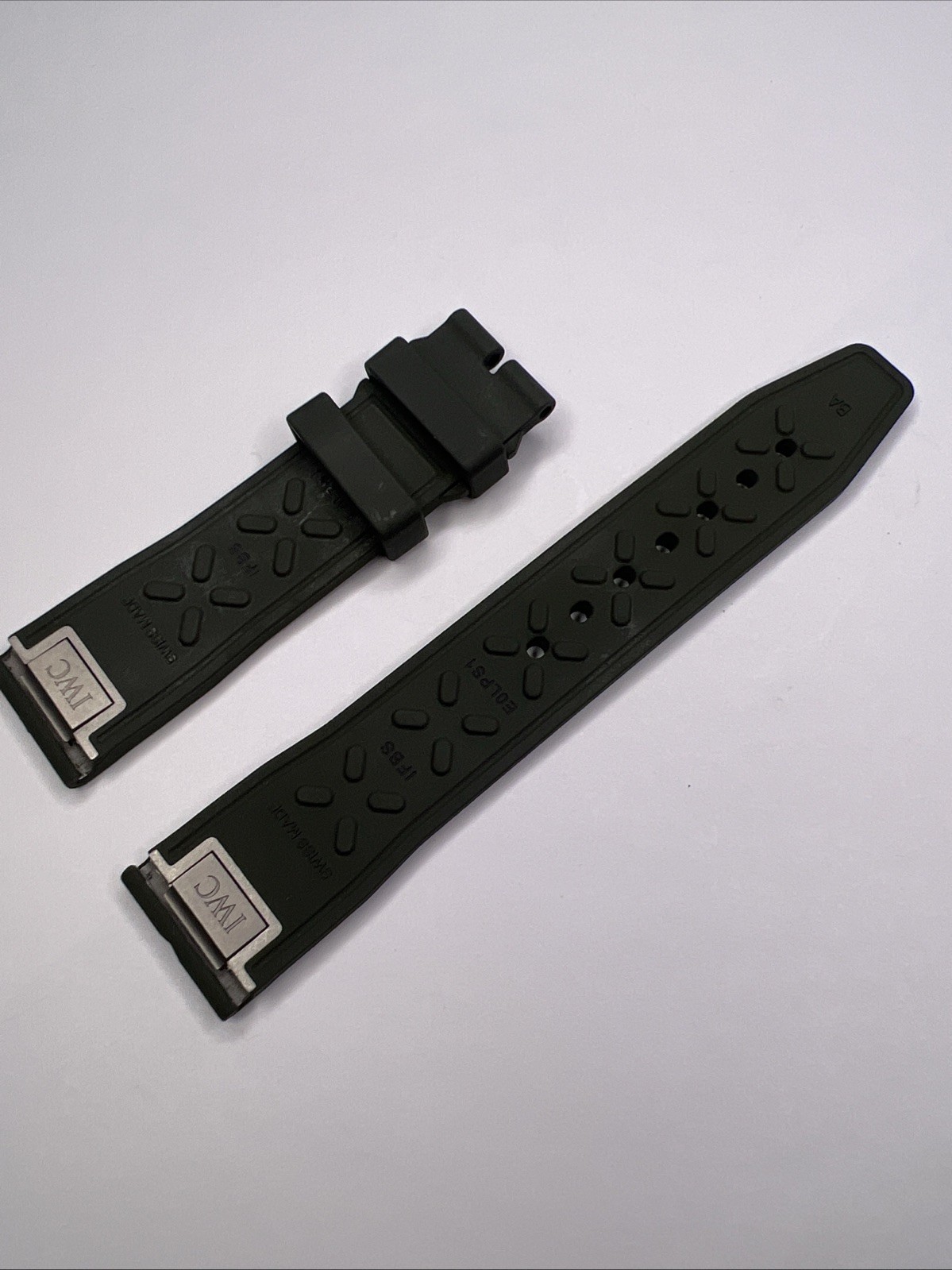 IWC Quick Release 20mm x 18mm Moss Green Watch Rubber Strap Band OEM – READ