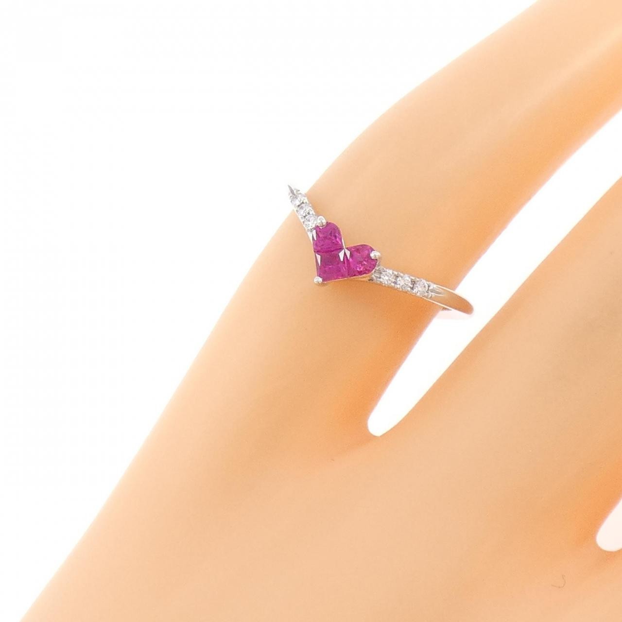 Authentic Star Jewelry Heart Ruby Pinky Ring 0.15CT #230-000-398-3668