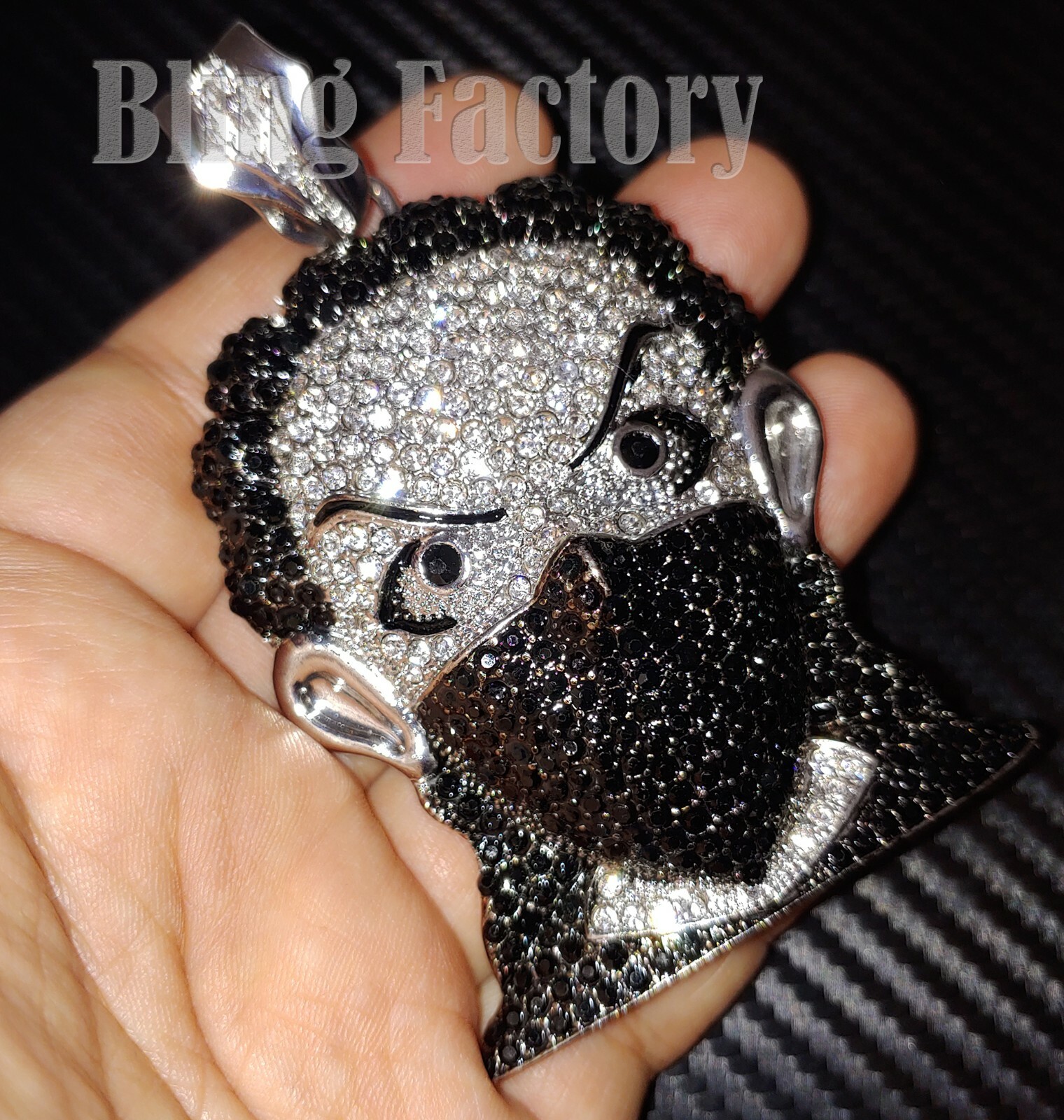 HIP HOP ICED LAB DIAMOND SILVER PLATED BOONDOCK MASKED GOON BLING CHARM PENDANT