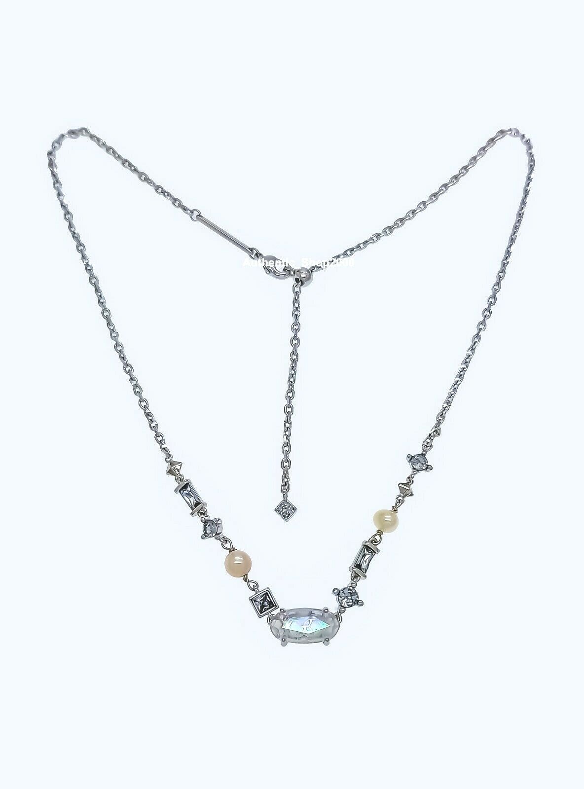 NEW Authentic KENDRA SCOTT 115 Rhodium Madelyn White Mix Strand Necklace
