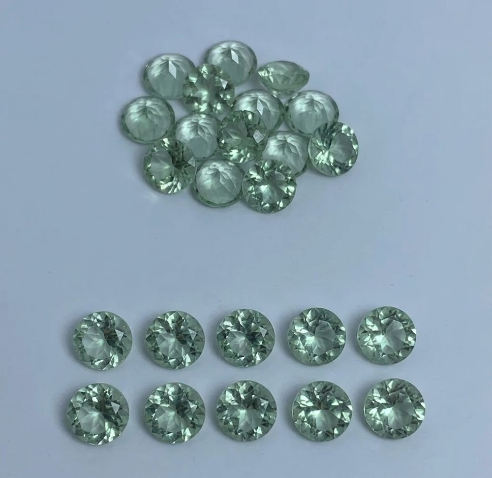 5x5MM Flawless Green Amethyst Round Cut VS1 Quality Loose Gemstone 200 PCS Lot