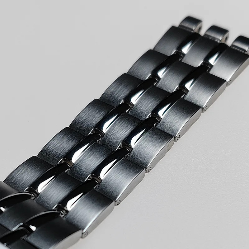 19 21mm Stainless Steel Watch Band Strap For Swatch Bracelet + Folding Buckle
