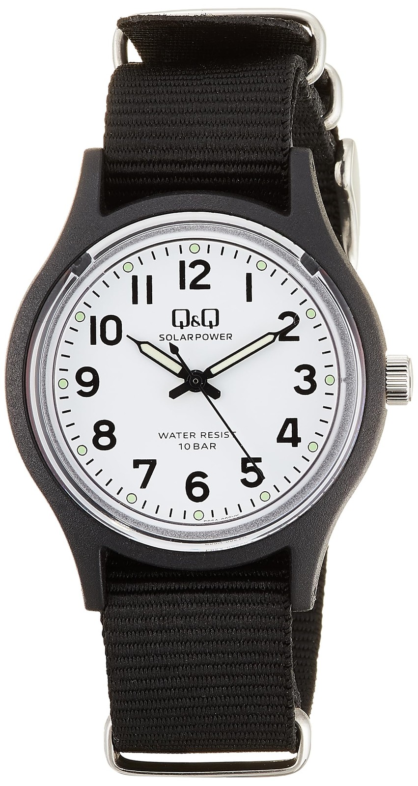 CITIZEN Q&Q Solar Watch, 10 ATM Water Resistant, Nylon Strap, E05A-002VK, Men’s,