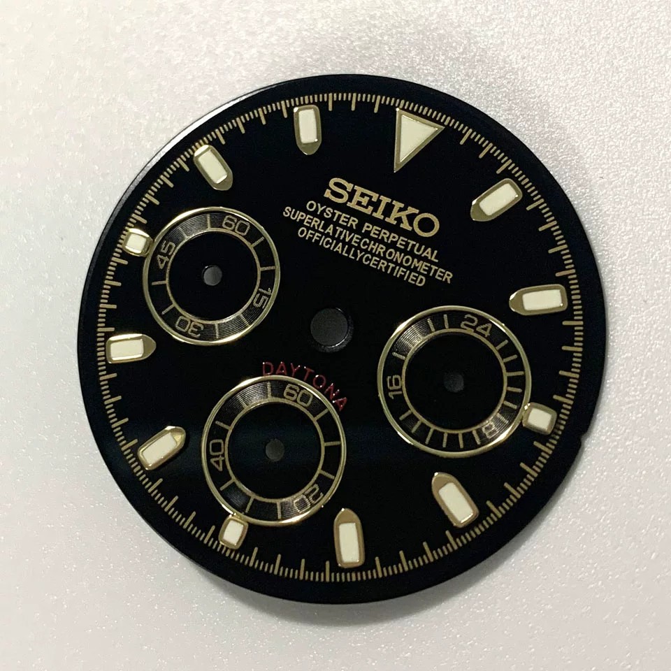 29.5mm Multifunctional Watch Dial Green Luminous for VK63 Movement Accessories