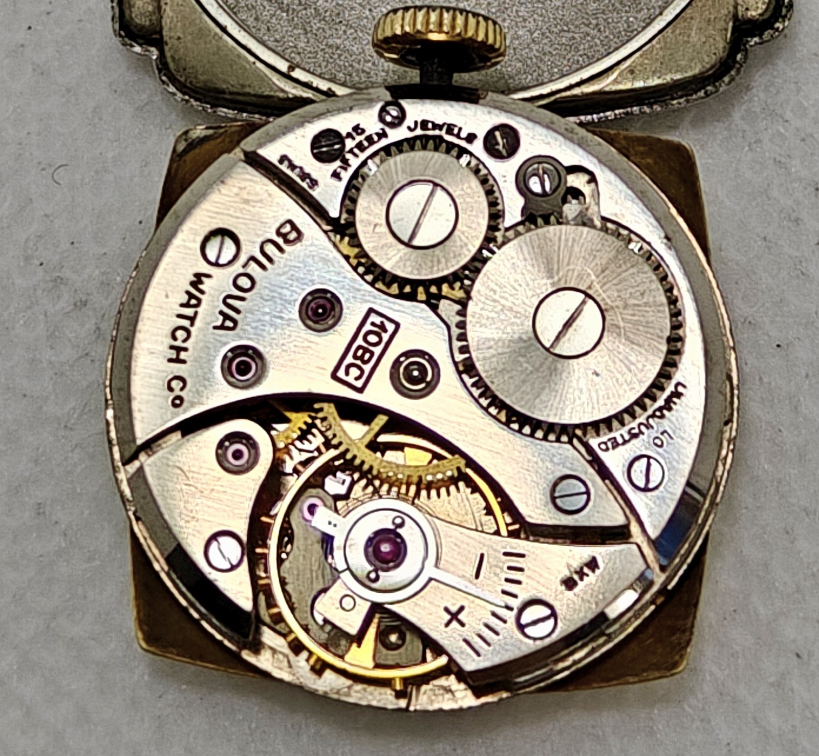 Vintage 1950 Bulova Director Men’s Watch 10BC 15J Gold Filled Speidel Bracelet