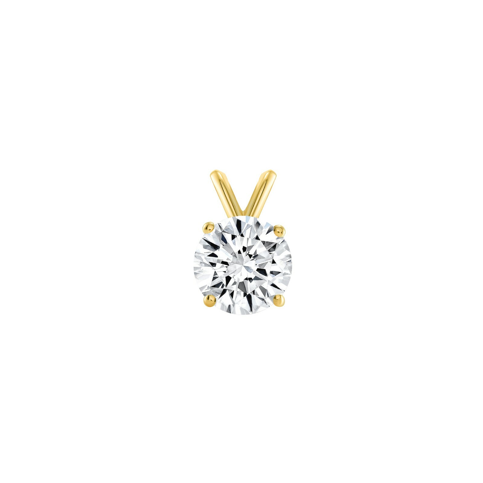 1 Ct Created Diamond Round Cut Real 14K Yellow Gold Necklace Pendant 18″ Chain
