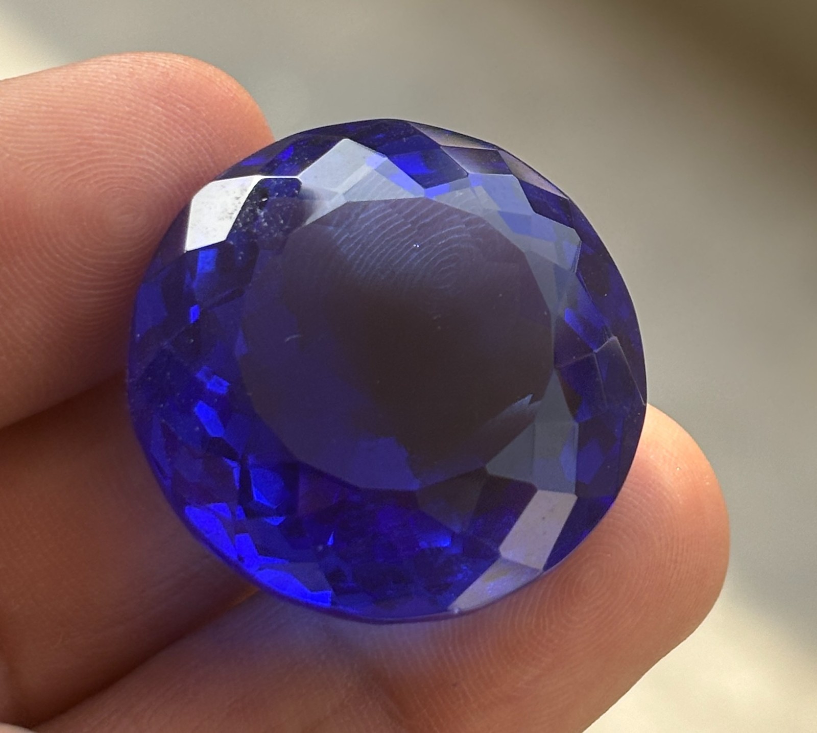 Certified 100 Cts Round Cut Blue Kashmiri Sapphire Loose Natural Gemstone Superb