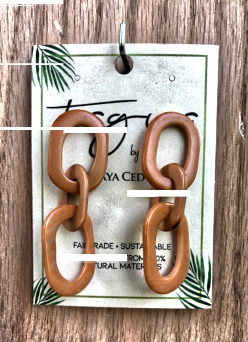 Tagua Nut Jewelry By Soraya Cedeno, Earring, Bri, Melon